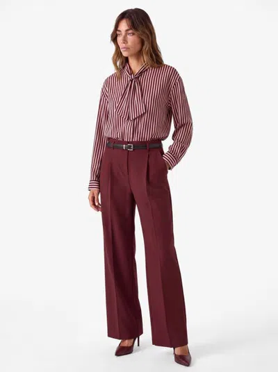 Koton Long Sleeve Tie Neck Striped Shirt In Multi