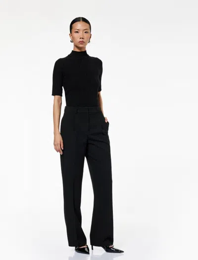 Koton Mid Rise Pleated Tailored Trousers With Pocket In Black