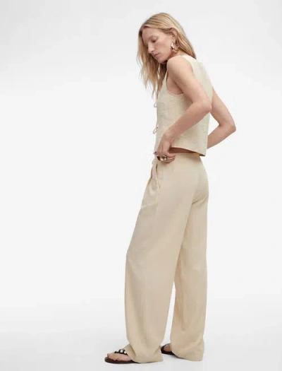 Koton Mid-rise Wide Leg Trousers In Neutral