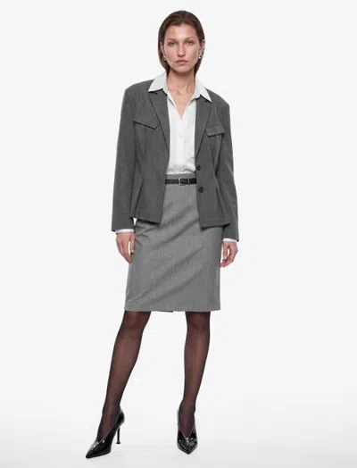 Koton Pencil Skirt In Gray