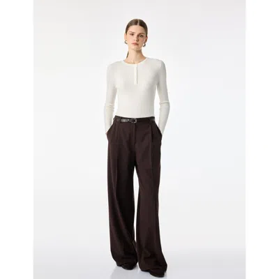 Koton Regular Fit Henley Neck Ribbed Knit Sweater In Cream