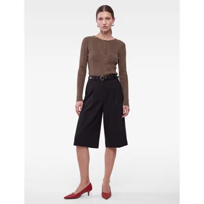Koton Regular Fit Henley Neck Ribbed Knit Sweater In Mink