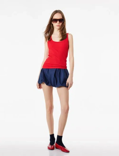 Koton Scoop Neck Ribbed Cotton Tank Top In Red