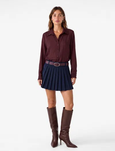 Koton Semi Sheer Oversize Shirt In Burgundy