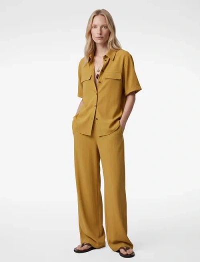 Koton Short Sleeve Viscose Shirt With Pockets In Brown