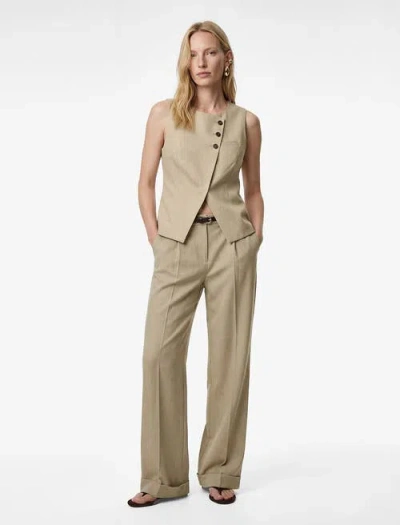 Koton Sleeveless Button-down Vest In Brown