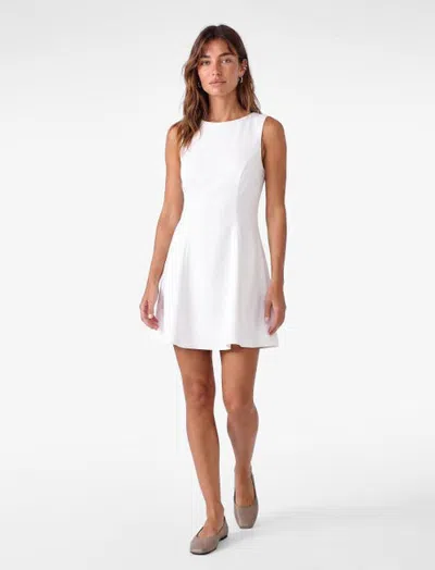 Koton Sleeveless Crew Neck Flare Mini Dress In Ecru