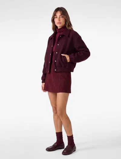 Koton Slim Cotton Blend A-line Mini Skirt In Bordeux