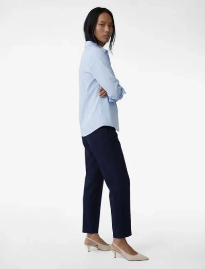 Koton Slim Fit High Rise Trousers In Blue