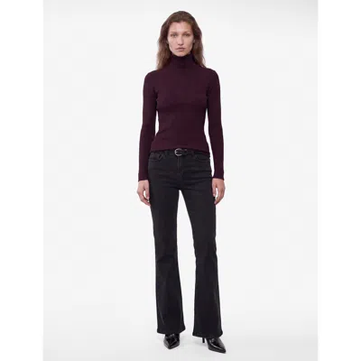 Koton Slim Fit Long Sleeve Ribbed Turtle Neck T-shirt In Bordeux