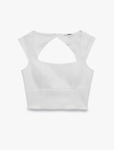 Koton Slim Fit Sleeveless Crop Blouse In White