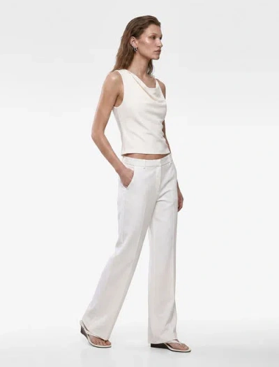 Koton Stone Detail Draped Cowl Neck Top In Ecru