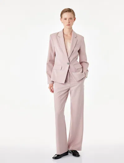 Koton Tailored Straight Leg Trousers With Pockets In Pink