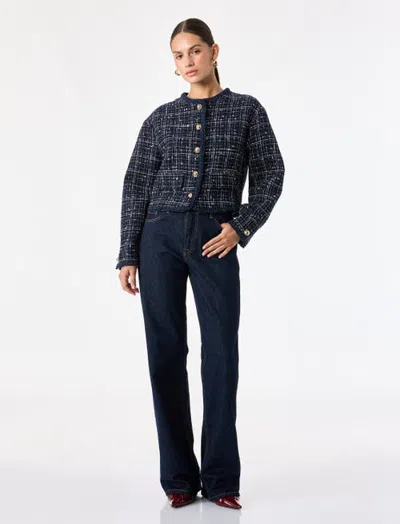 Koton Tweed Jacket In Blue