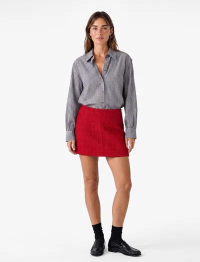 Koton Tweed Mini Skirt In Red