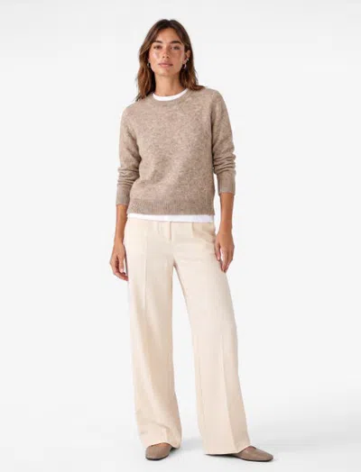 Koton Viscose Blend Pleated Wide Leg Trousers In Neutral