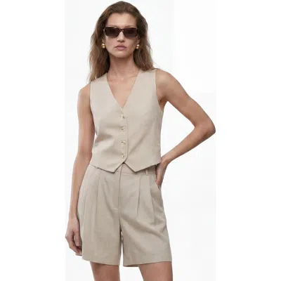 Koton V-neck Boxy Vest In Mink