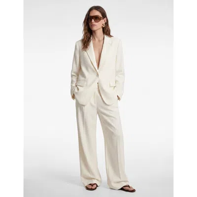 Koton Wide Leg Soft Fabric Trousers In White