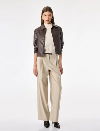 Koton Wide Leg Tailored Trousers With Belt In Neutral