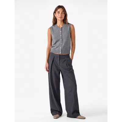 Koton Wool Blend Crew Neck Sleeveless Knit Vest In Anthracite