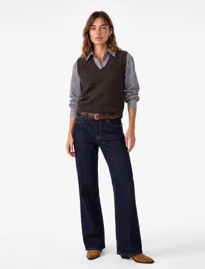 Koton Wool Blend V Neck Sleeveless Knit Sweater Vest In Brown
