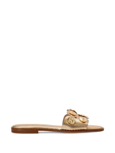 Kotris Sandals Coin-embellished Sandals In Gold