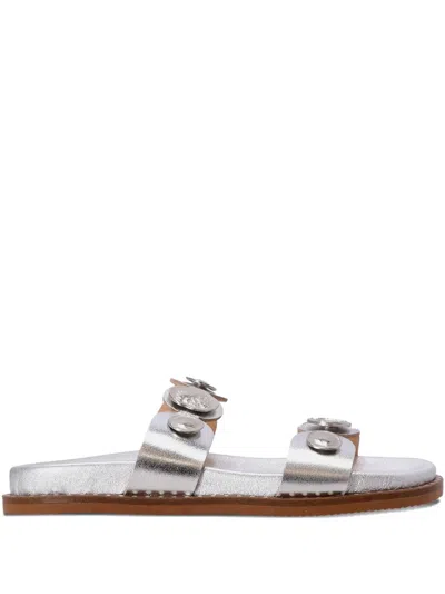 Kotris Sandals Embellished Metallic Sandals In Silver