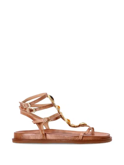 Kotris Sandals Embellished Strap Sandals In Brown