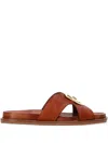 Kotris Sandals Leather Embellished Sandals In Brown