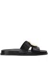 Kotris Sandals Leather Medallion Sandals In Black