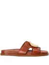 Kotris Sandals Medal-embellished Leather Sandals In Brown