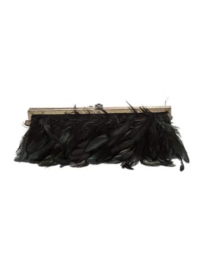 Pre-owned Kotur Duck Feathers Evening Bag In Black