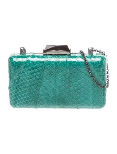Pre-owned Kotur Embossed Leather Minaudière In Blue