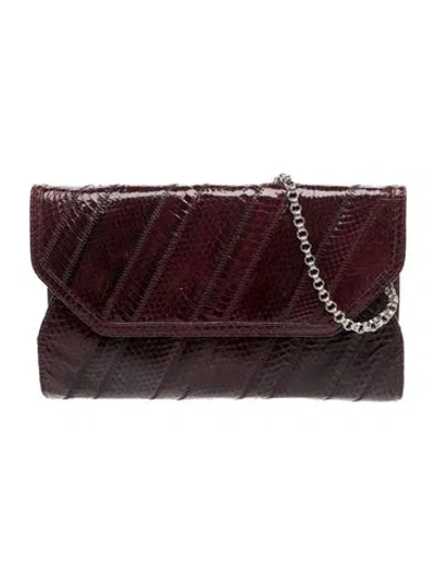 Pre-owned Kotur Python Clutch In Burgundy