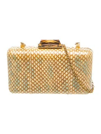 Pre-owned Kotur Snakeskin Minaudière In Neutral
