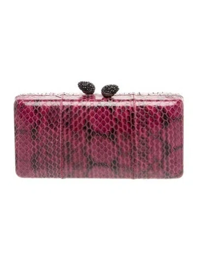 Pre-owned Kotur Snakeskin Minaudière In Purple