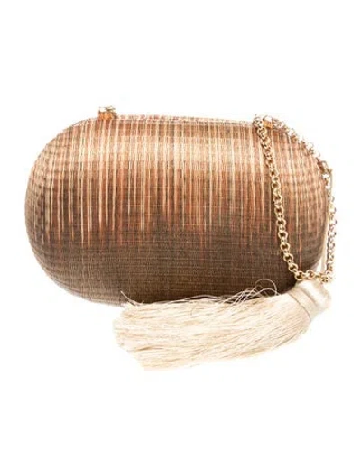 Pre-owned Kotur Straw Clutch In Brown