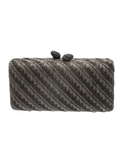 Pre-owned Kotur Straw Clutch In Gray