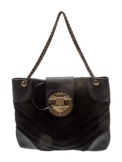 Pre-owned Kotur Suede Shoulder Bag In Gray
