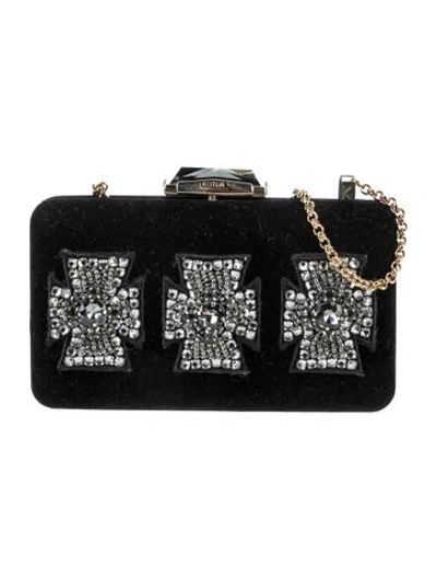 Pre-owned Kotur Velvet Minaudière In Black