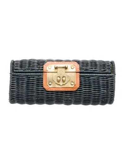 Pre-owned Kotur Wicker Clutch In Blue