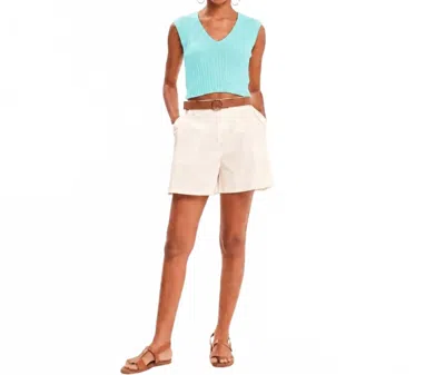 Kourbela Archetypes Knitted Crop Top In Aqua Glass In Blue
