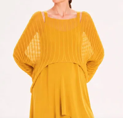 Kourbela Archetypes Loose Draped Knit Top In Amber Yellow In Multi