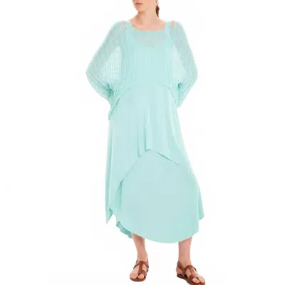 Kourbela Archetypes Loose Draped Knit Top In Aqua Glass In Multi