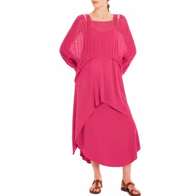 Kourbela Archetypes Loose Draped Knit Top In Azalea Pink In Multi