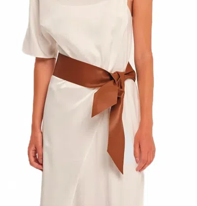 Kourbela Leather Wide Tie Belt In Brown