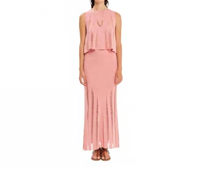 Kourbela Magic Sunsets Knit Sleeveless Crop Top In Summer Rose In Pink