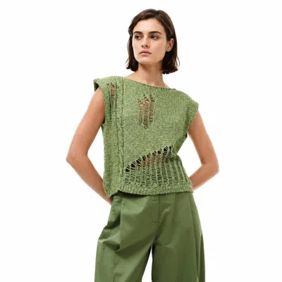 Kourbela Mind And Matter Knitted Top In Green