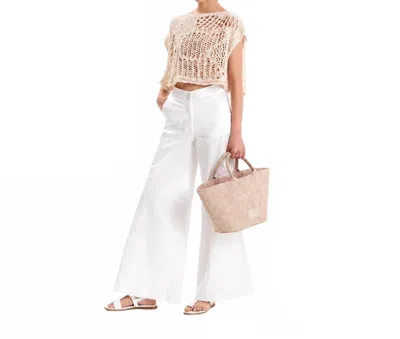 Kourbela Nature Textures Sleeveless Top In Ecru In White