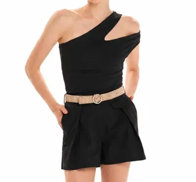 Kourbela One-shoulder Top With Cut-out Detail In Black